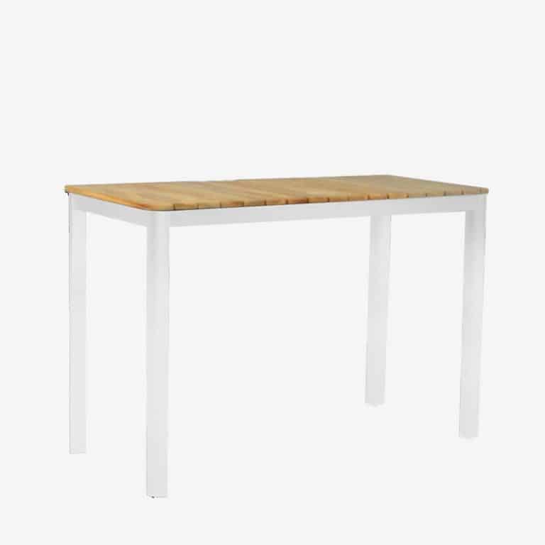 Aura Bar Table 1440x655x950 Teak White Geelong Outdoor Furniture