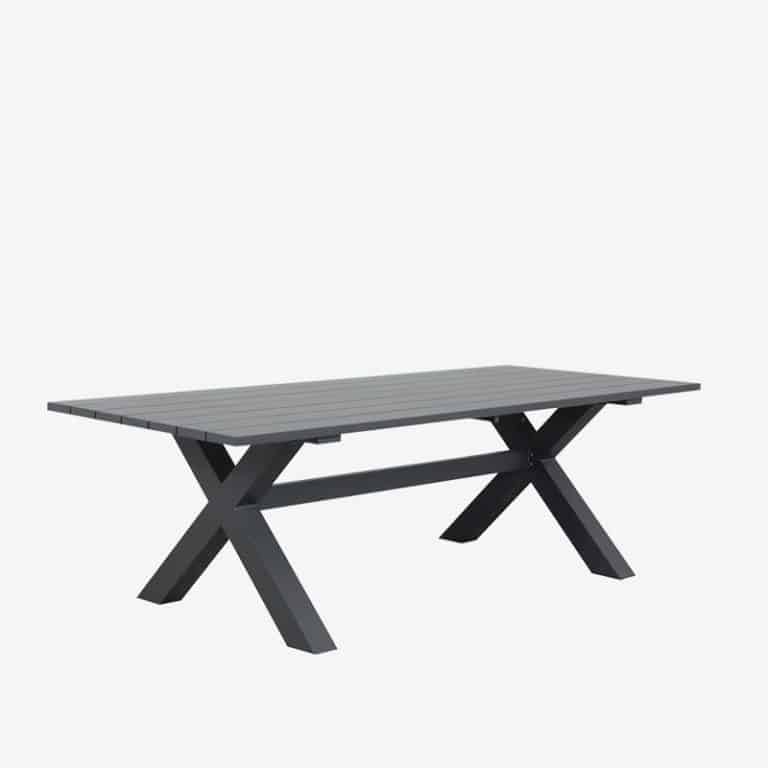 Floret XLeg Table 2400x1000 Gunmetal Geelong Outdoor Furniture