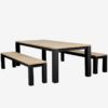 Clay 2200mm 3-Piece Dining Set (Black)