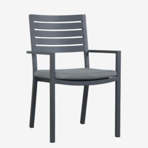 Mayfair Dining Chair & Cushion (Gunmetal)