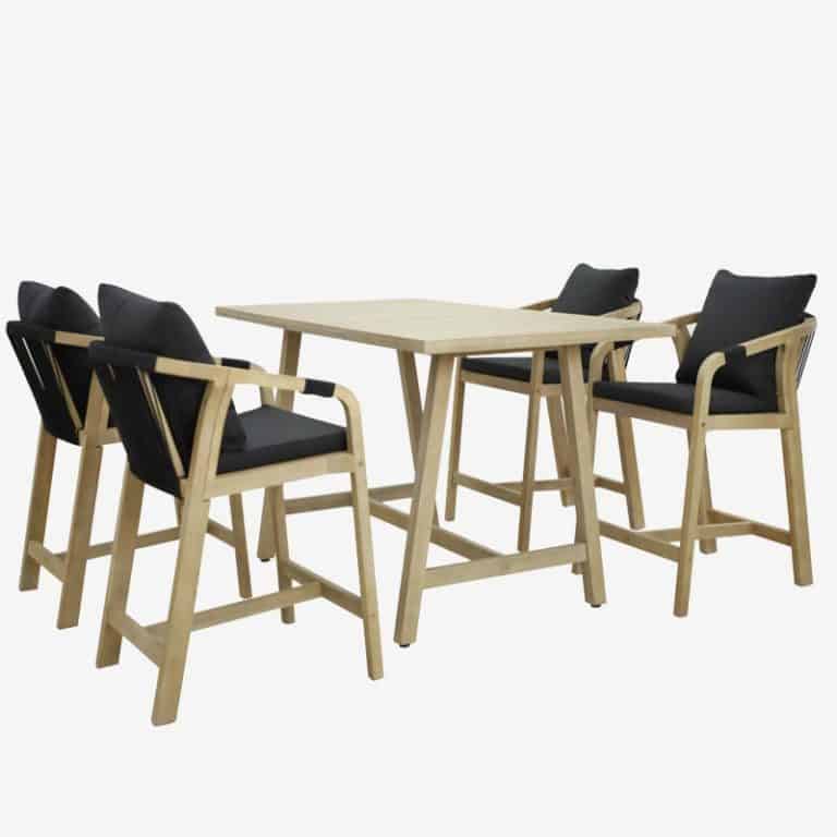 Dehaan 5pc Bar Set Acacia Geelong Outdoor Furniture