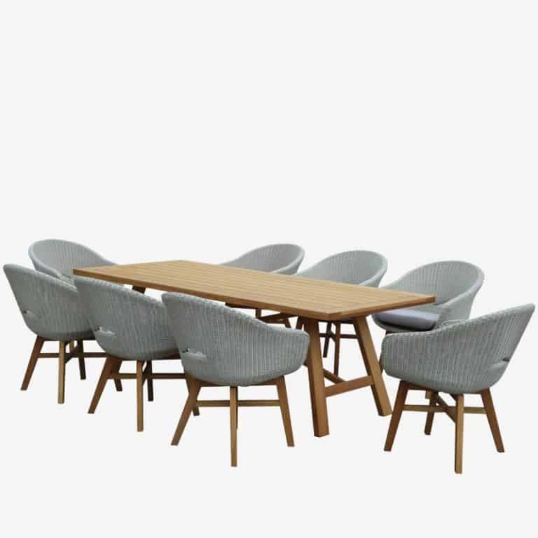 Cascade 9pc Dining Set Teak Geelong Outdoor Furniture