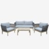 River 4pc Outdoor Lounge Setting - Grey Rope