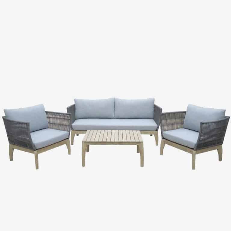 River 4pc Outdoor Lounge Setting Grey Rope Geelong Outdoor Furniture