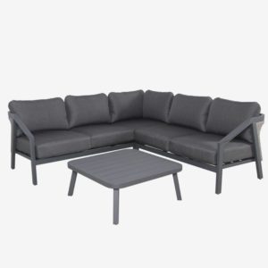 Lyne 3pc Corner Lounge Set - Gunmetal