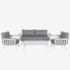 Trystan 4pc Double Lounge Set - White