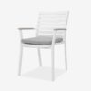 Sonar Dining Chair Teak Arm & Cushion (White)