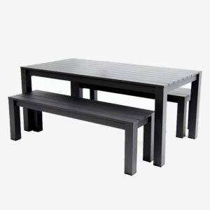 Dune 3-piece Dining Bench Set 1800 (Gunmetal)
