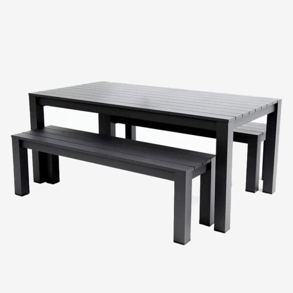 Dune 3-piece Dining Bench Set 1800 (Gunmetal)